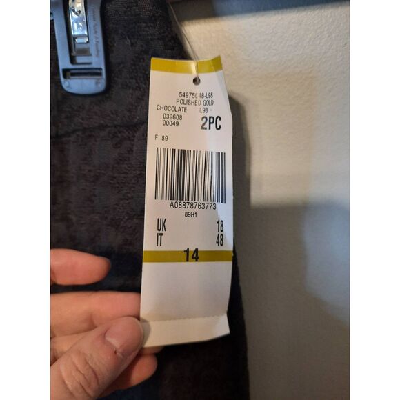 NWT Le Suit size 14 Black Textured Houndstooth Classic Pencil Skirt - Picture 2 of 4